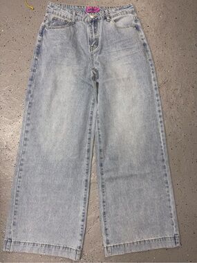 New Edikted Light Blue Denim Jeans with Pink Label